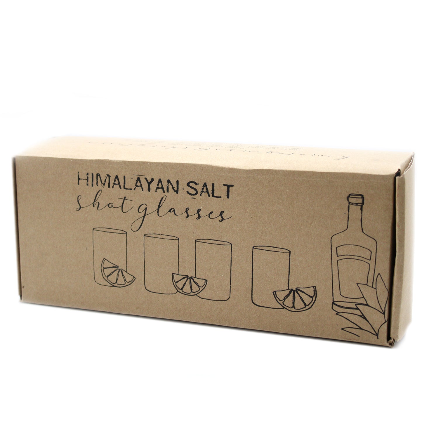 Ensemble de verres à liqueur en sel de l'Himalaya et support de service en bois