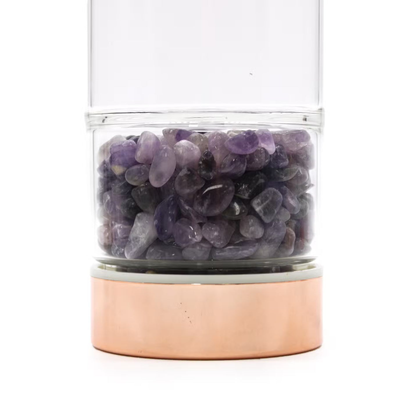 Bouteille infuseur à thé en cristal - Or rose - pierres