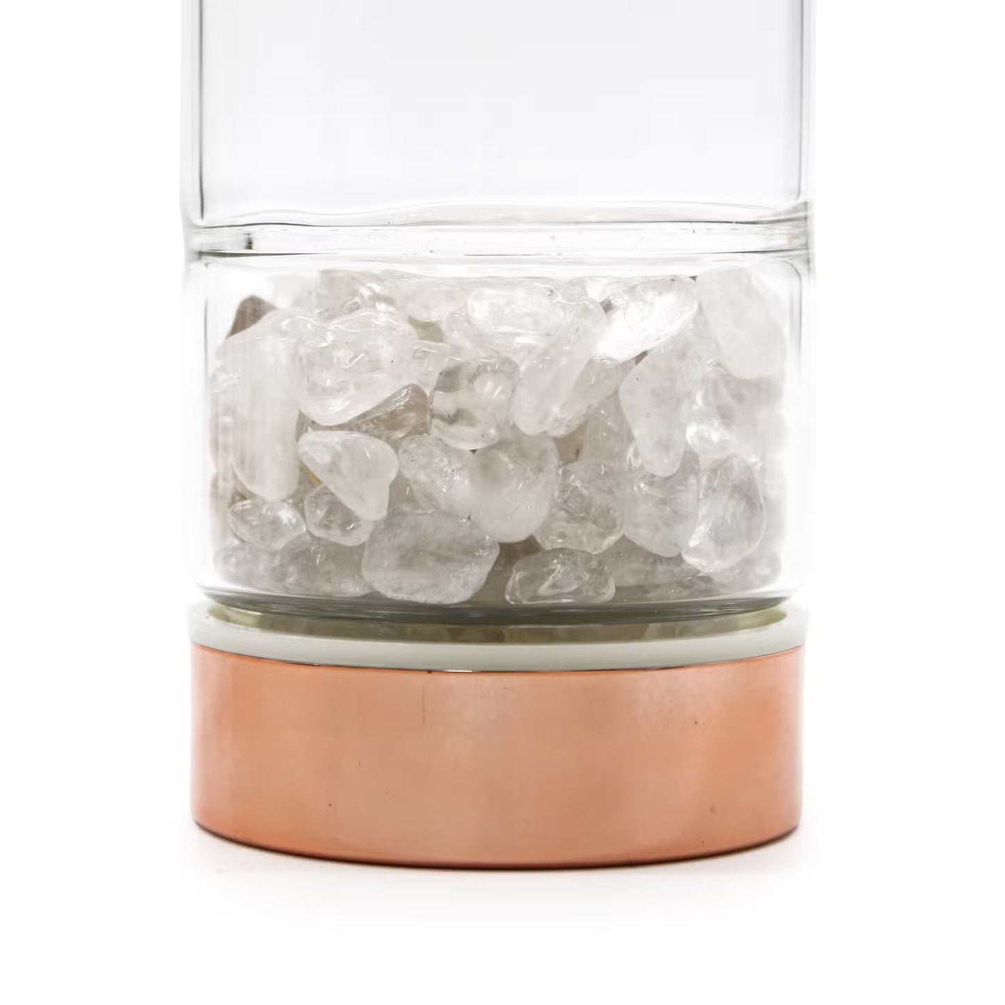 Bouteille infuseur à thé en cristal - Or rose - pierres