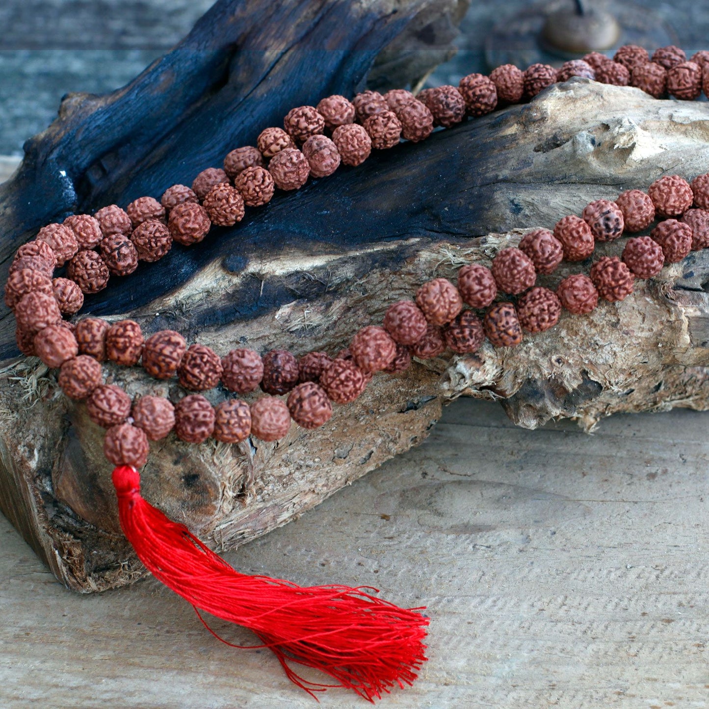 Mala tibétain Rudraksha - Marron