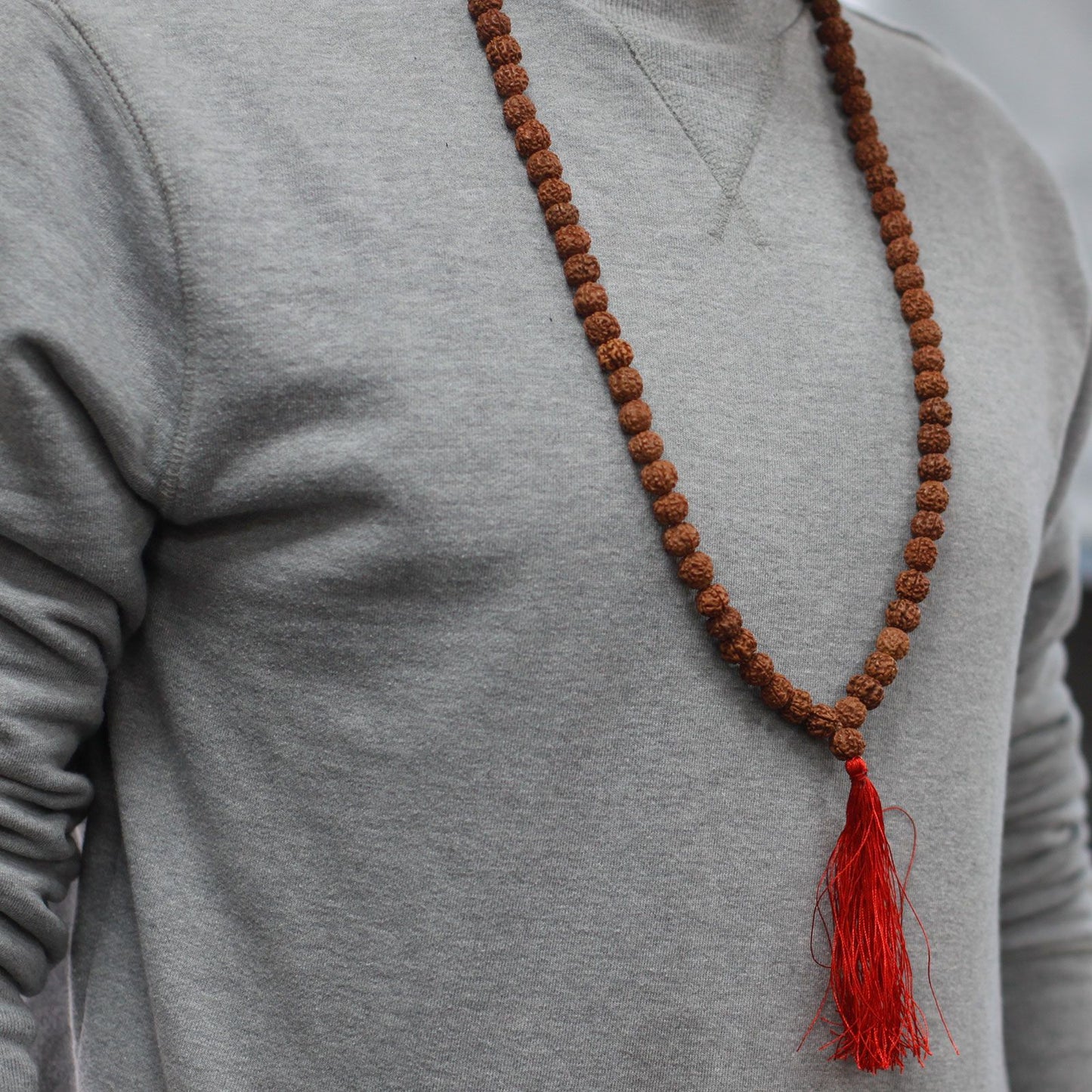 Mala tibétain Rudraksha - Marron