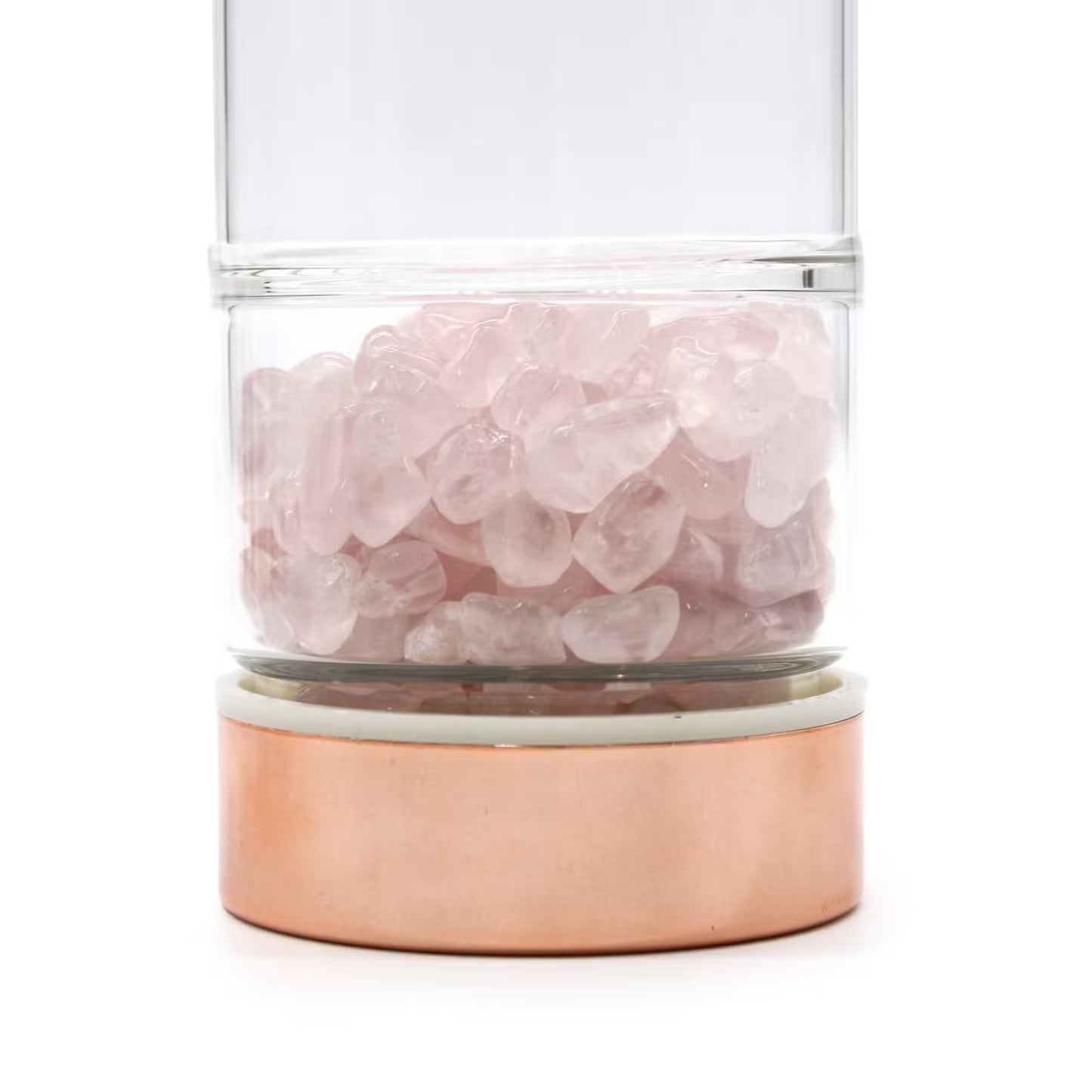 Bouteille infuseur à thé en cristal - Or rose - pierres