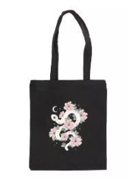 Sac fourre-tout à motif serpent fleuri
