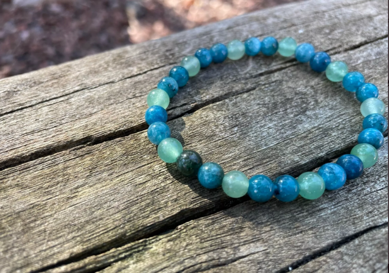 Bracelet spécial acné et problème de peau - Aventurine verte et Apatite