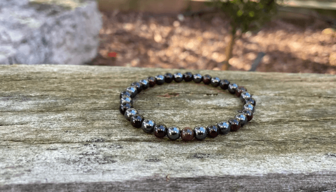 Bracelet bonne circulation sanguine - Grenat et Hématite