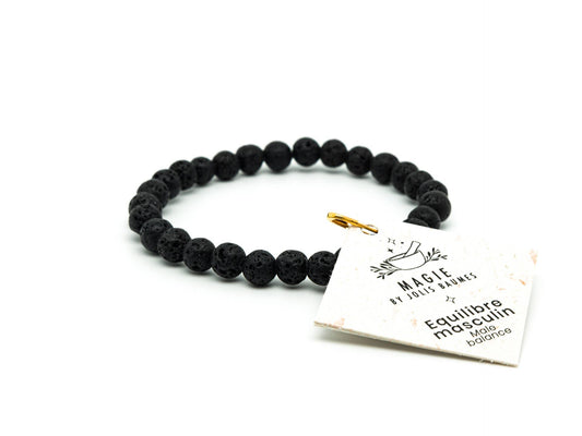 Bracelet Equilibre Masculin - Pierre de Lave