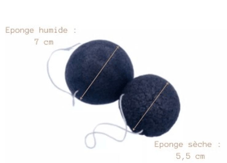 Éponge Konjac au charbon - peau grasse - nettoie