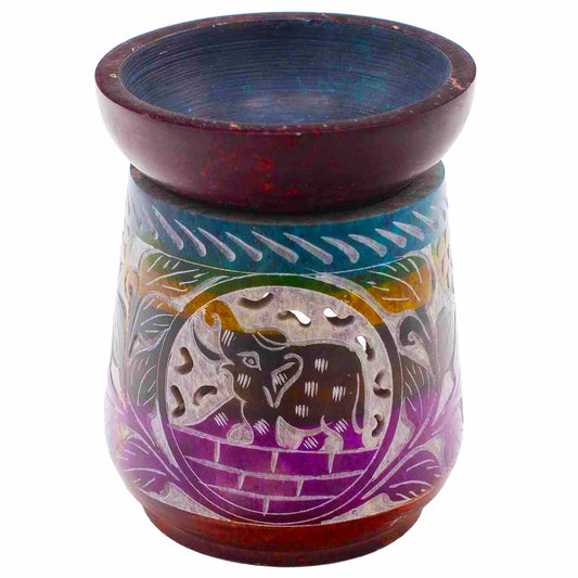 Brûle-parfum en stéatite - Éléphant - Cinq couleurs