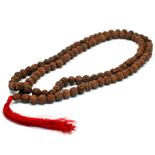 Mala tibétain Rudraksha - Marron