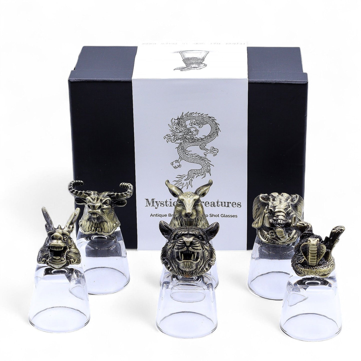 Coffret 6 verres 50 ml - Créatures de la forêt sauvage - Bronze antique
