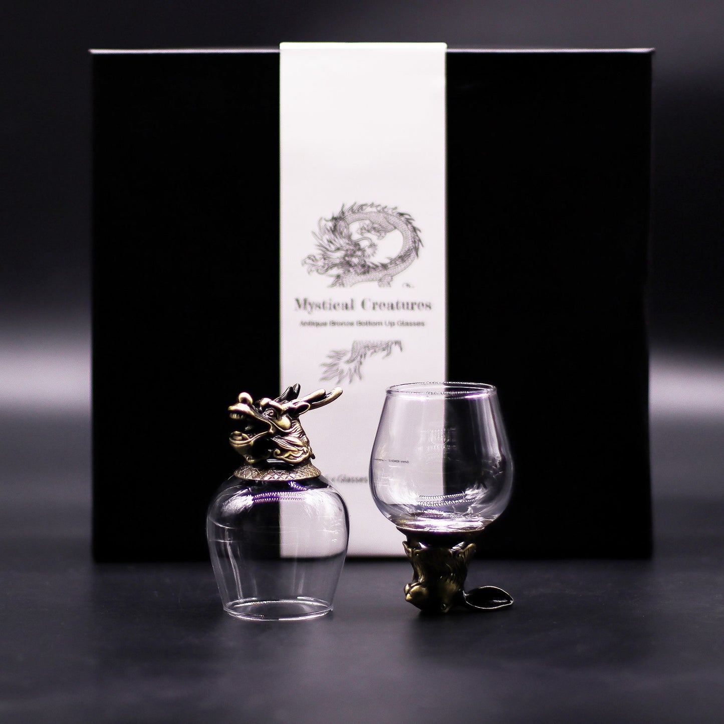 Coffret 6 verres 100 ml - Créatures mystiques - Bronze antique