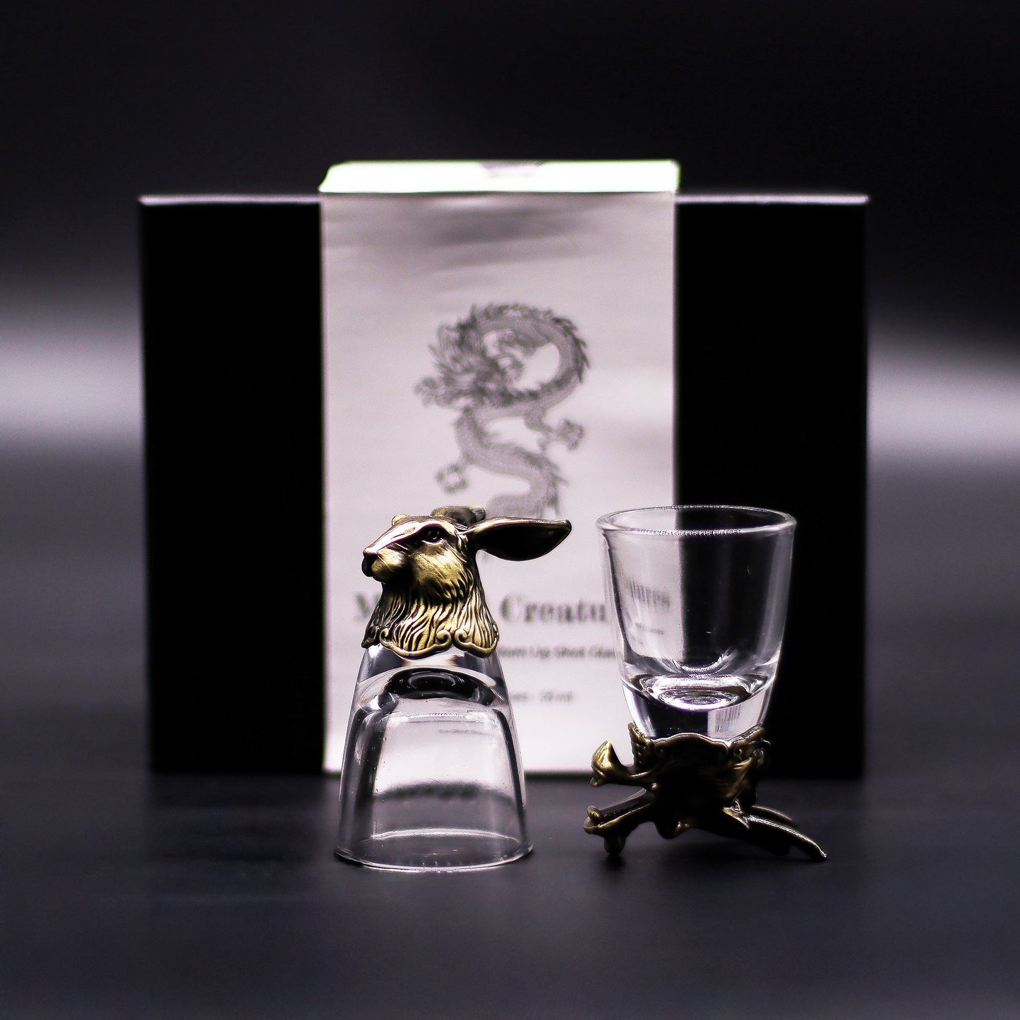 Coffret 6 verres 50 ml - Créatures de la forêt sauvage - Bronze antique