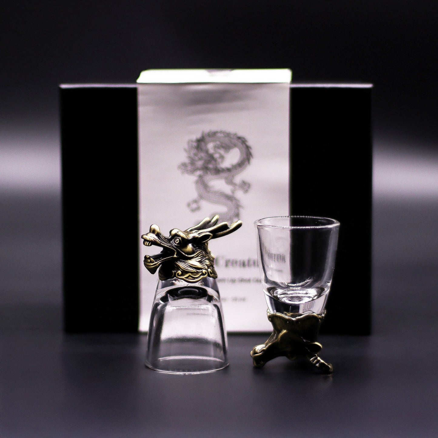 Coffret 6 verres 50 ml - Créatures de la forêt sauvage - Bronze antique