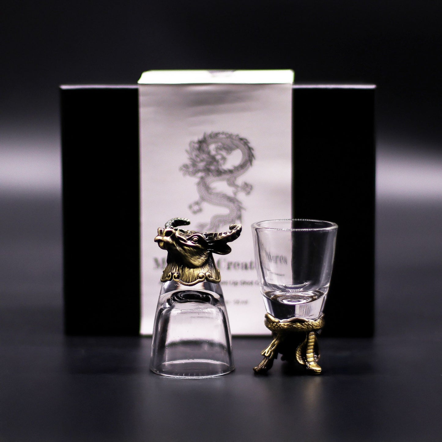 Coffret 6 verres 50 ml - Créatures de la forêt sauvage - Bronze antique