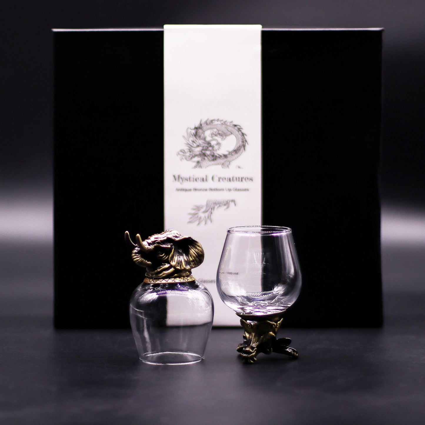 Coffret 6 verres 100 ml - Créatures mystiques - Bronze antique