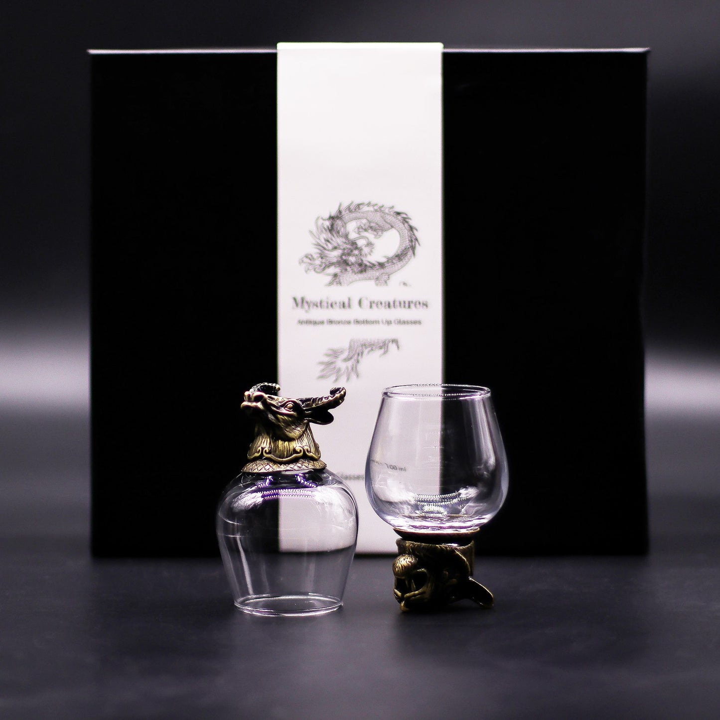 Coffret 6 verres 100 ml - Créatures mystiques - Bronze antique