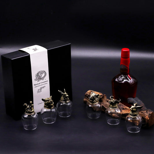 Coffret 6 verres 100 ml - Créatures mystiques - Bronze antique