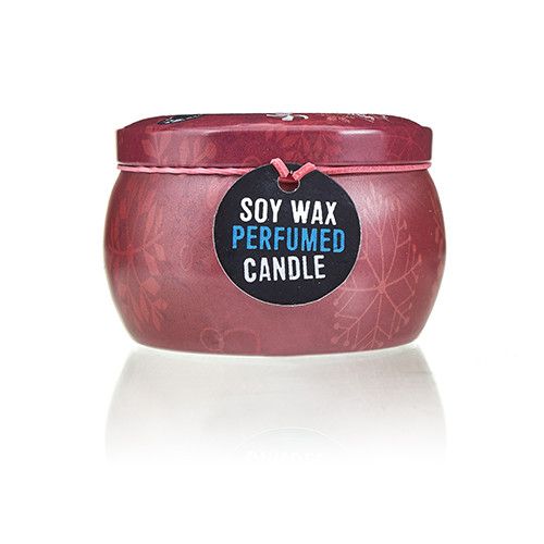 Bougie en boîte métallique artistique - Noël vintage